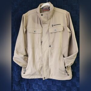 Free Country Full Zip Mens Jacket Size M In Tan Color Excellent Condition